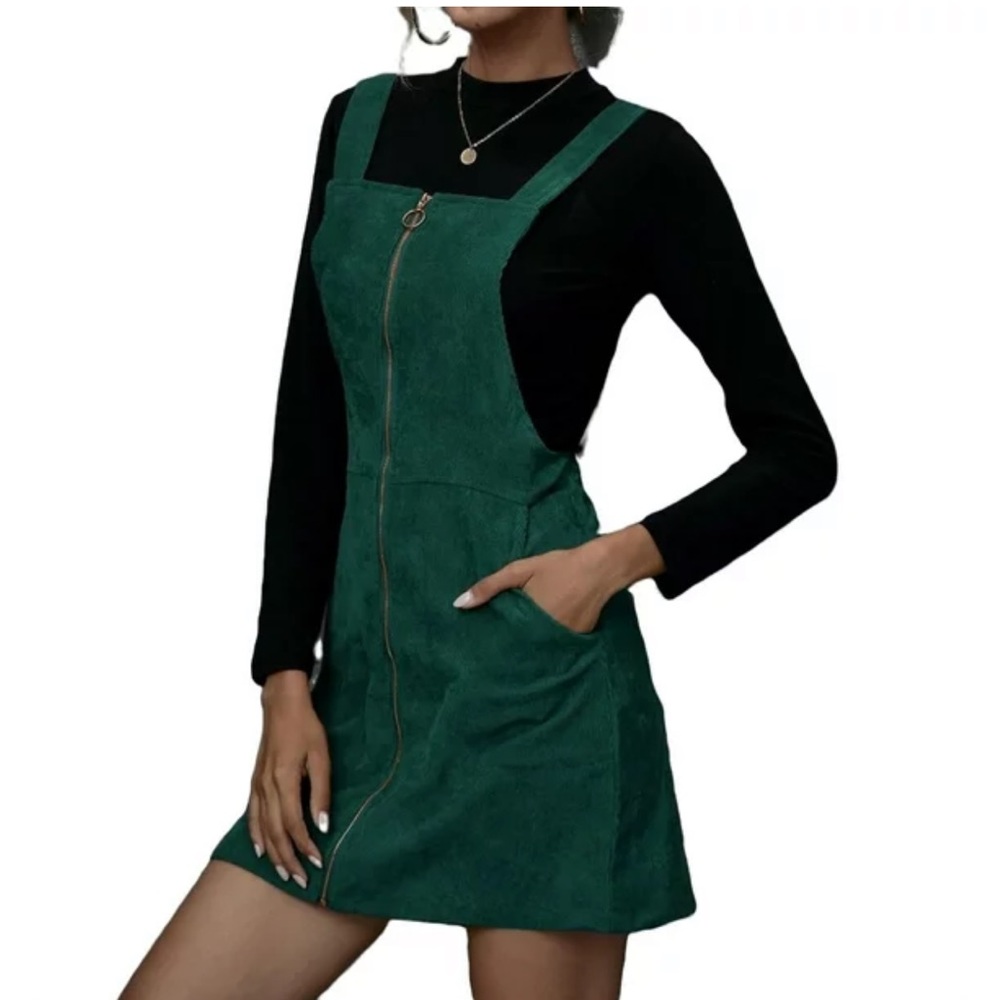Shein Corduroy Dress With Exposed Zipper | Size Large